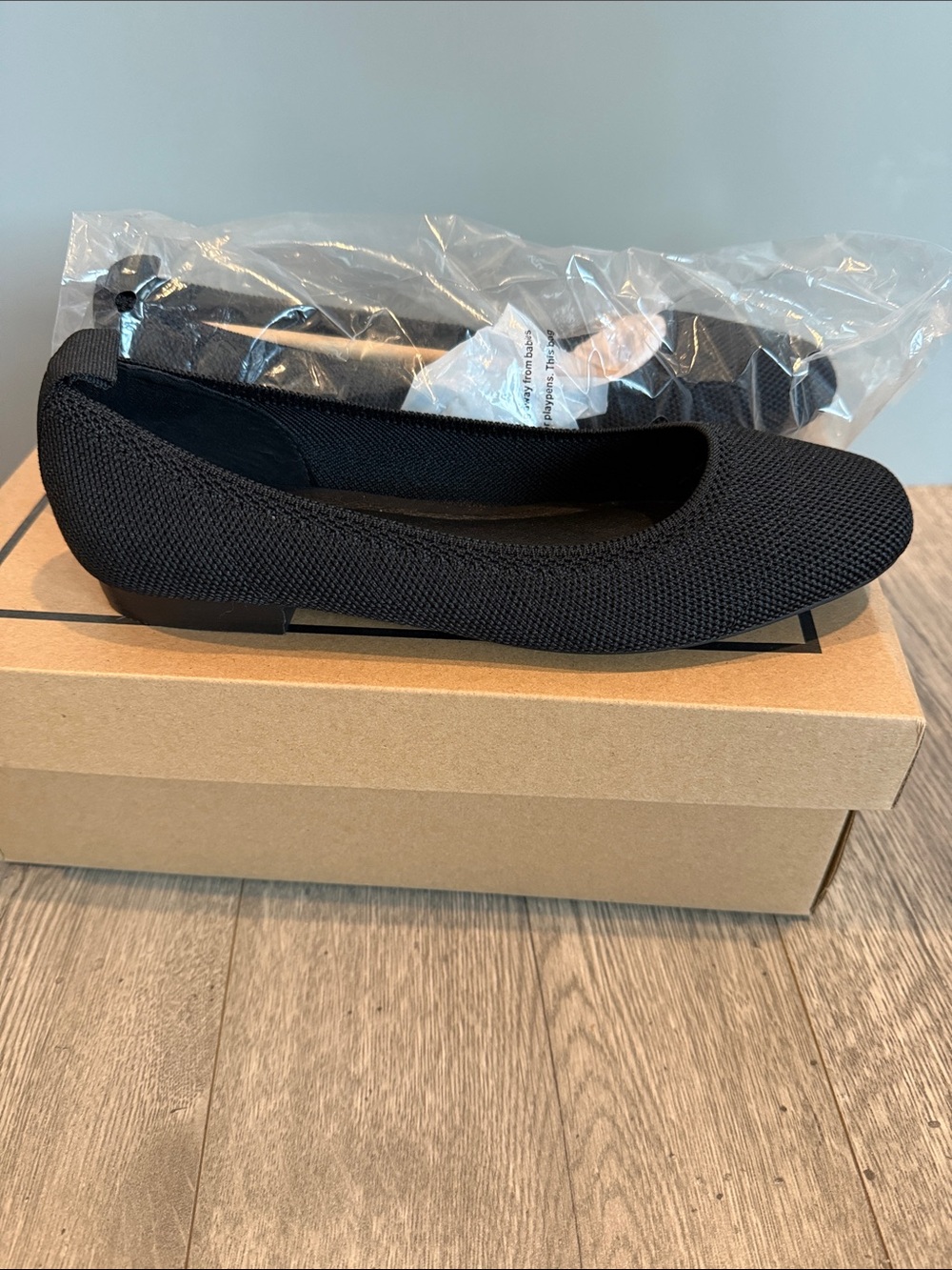 MIA Black Knit Ballet Flats